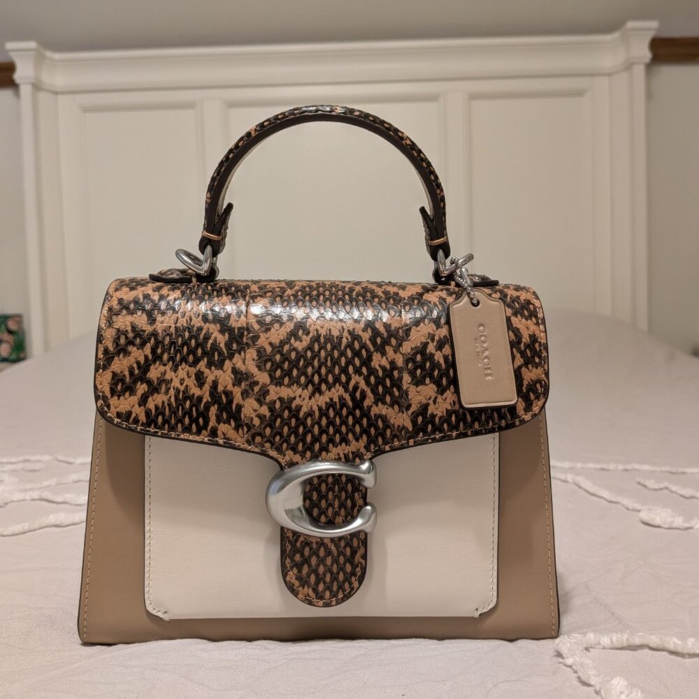 COACH Tabby Top Handle in Colorblock Snakeskin RARE ITEM
